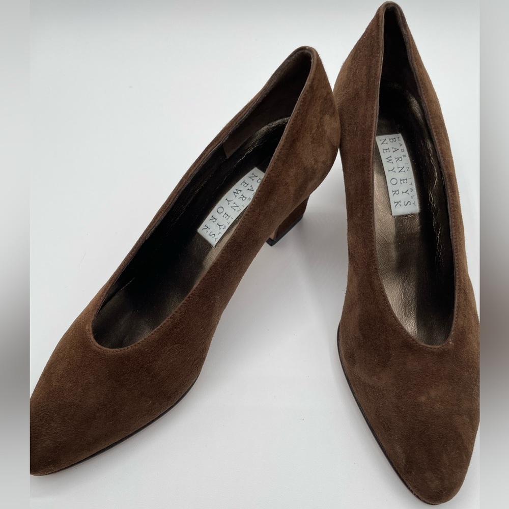 Barney New York brown suede high heels size 6